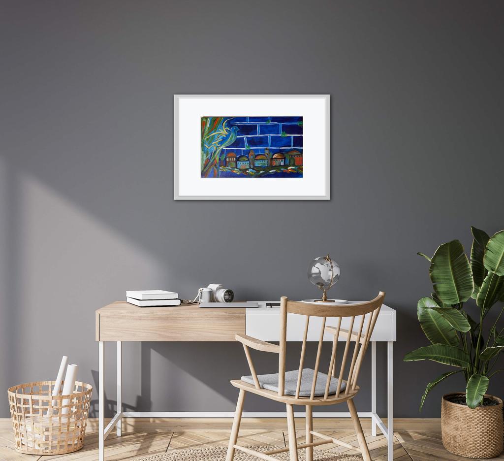 Jerusalem in Blue Giclée Paper Print