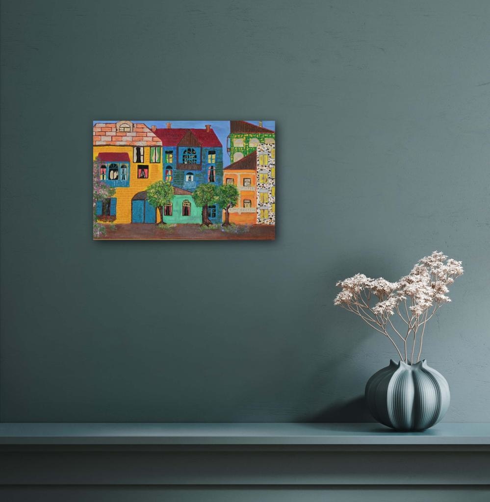 An Old Neighbourhood A- Mixed Media Ready Bespoke Art Piece / 20X31Cm (9X12In)