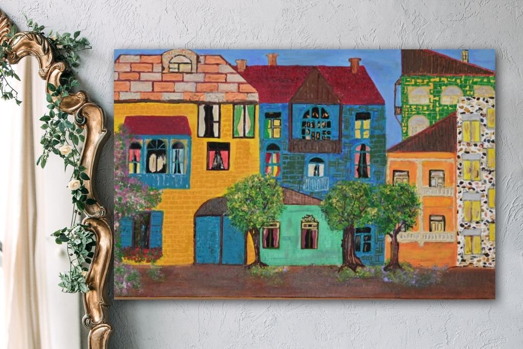 An Old Neighbourhood A- Mixed Media Ready Bespoke Art Piece / 40X61Cm (16X24In)