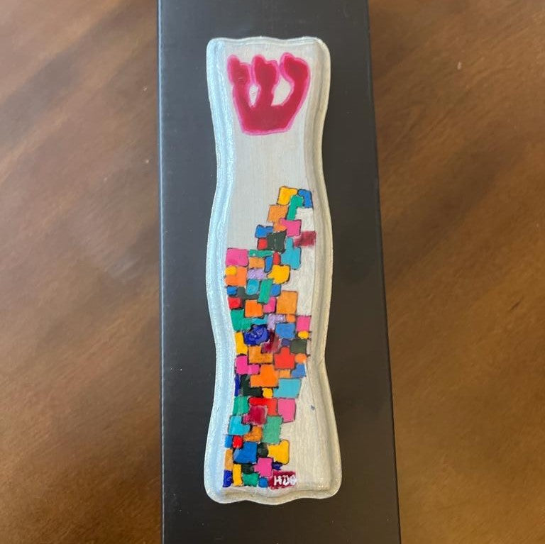 Modern Vibes Hand Painted Mezuzah Case