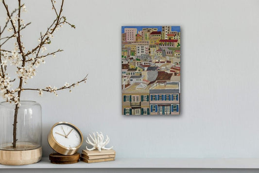 Gibraltar: Urban Landscape A- Mixed Media Ready Bespoke Art Piece / 20X30Cm (8X12In)