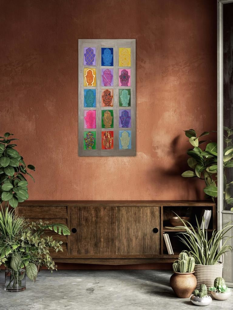 Hamsot A- Mixed Media Ready Bespoke Art Piece / 41X81Cm (16X32In)