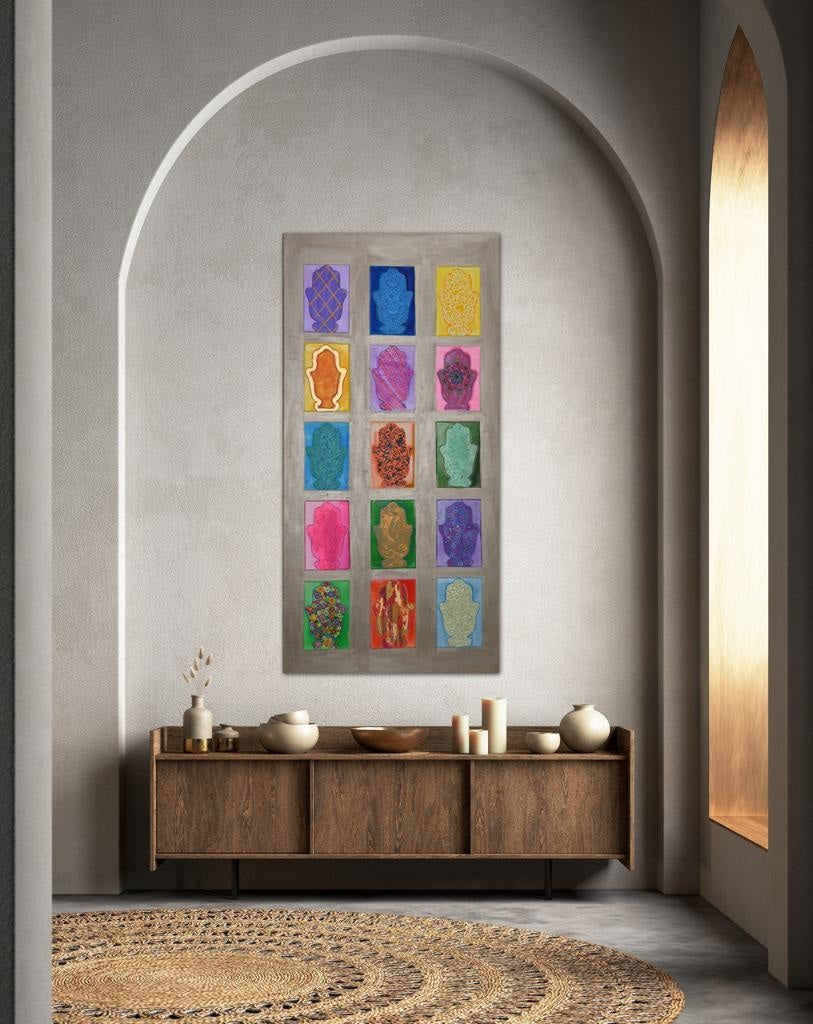 Hamsot A- Mixed Media Ready Bespoke Art Piece / 51X102Cm (20X40In)