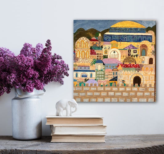 Jerusalem Of Naivety A- Mixed Media Ready Bespoke Art Piece / 41X41Cm (16X16In)