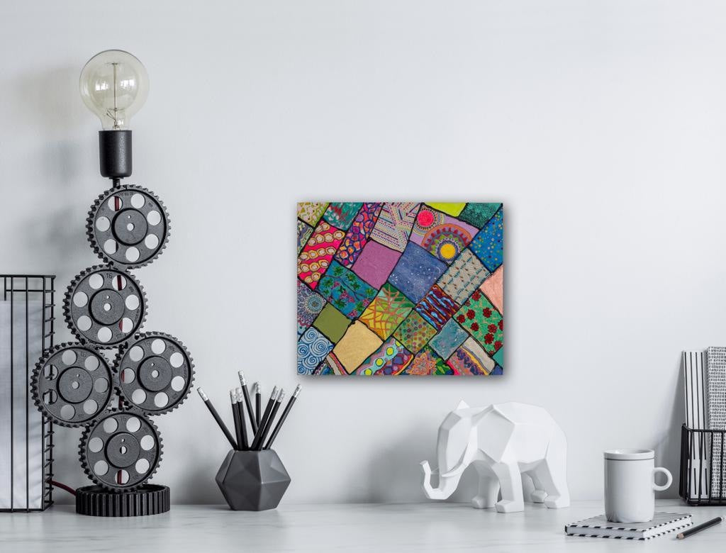 Patchwork A- Mixed Media Ready Bespoke Art Piece / 20X25Cm (8X10In)