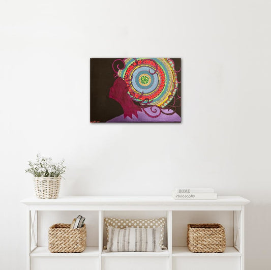 She Carries The World A- Mixed Media Ready Bespoke Art Piece / 40X56Cm (16X22In)