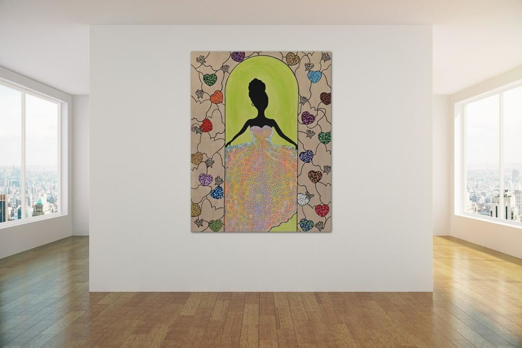 The Girl In The Prom Dress A- Mixed Media Ready Bespoke Art Piece / 100X129 Cm (39X51In)