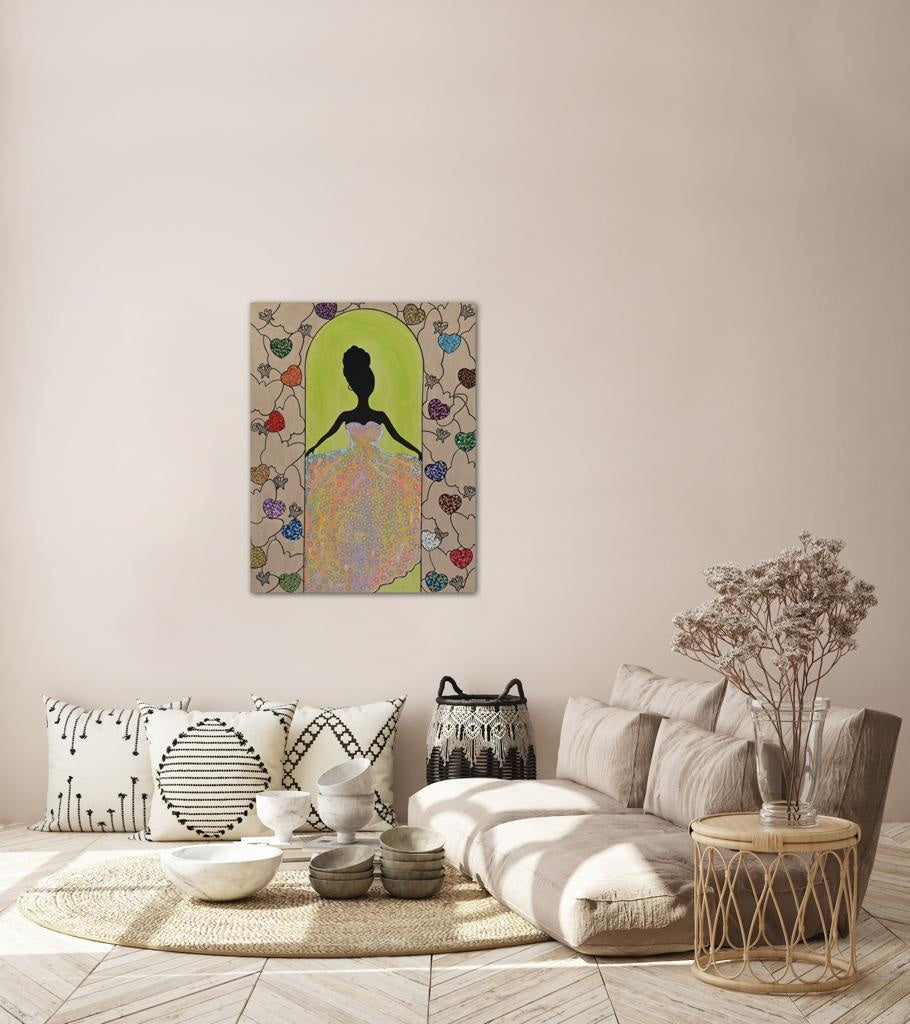 The Girl In The Prom Dress A- Mixed Media Ready Bespoke Art Piece / 60X77Cm (24X30In)