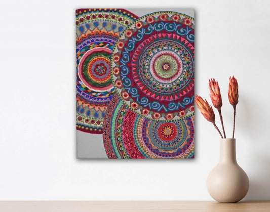 Three Complex Mandalas A- Mixed Media Ready Bespoke Art Piece / 35X45Cm (13X18In)