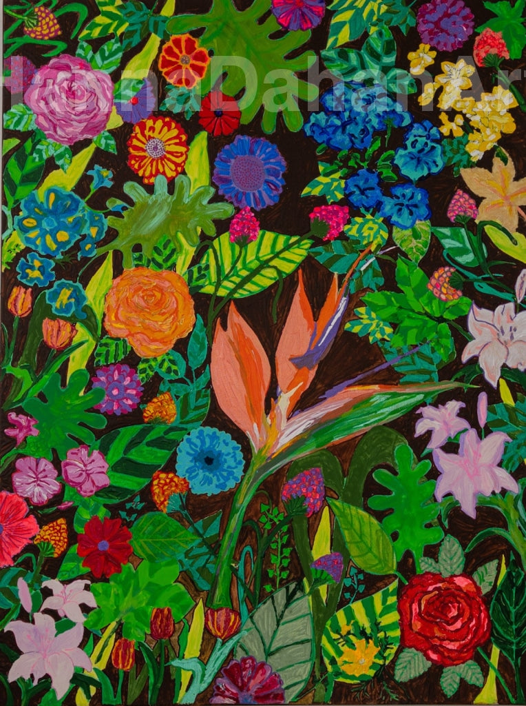 Warm Earth Tones Paradise Flowers Bespoke Art